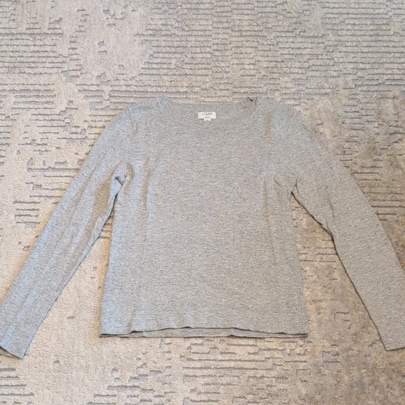 J. Crew Women's Cotton-Wool Blend Teddie Sweater In Heather Grey - Picture 1 of 5